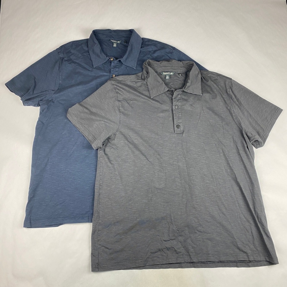 Toad & Co Men's Polo Size XXL - Lot of 2 - Tempo Short Sleeve Blue Gray